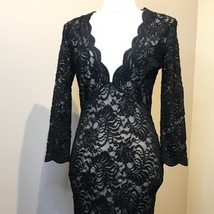 Bebe Sexy Black Lace dress Size medium